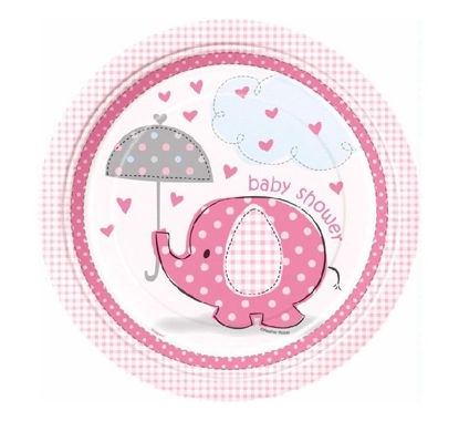 Picture of UMBRELLAPHANTS PINK 9IN PLATES (Pack of 8)
