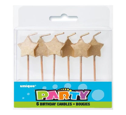 Picture of GOLD STAR PICK BIRTHDAY CANDLE (Pack of 6)