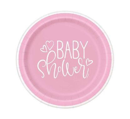Picture of 7IN PINK BABY SHOWER PLATES (Pack of 8)