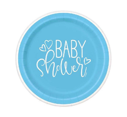 Picture of 7in BLUE BABY SHOWER PLATES (Pack of 8)
