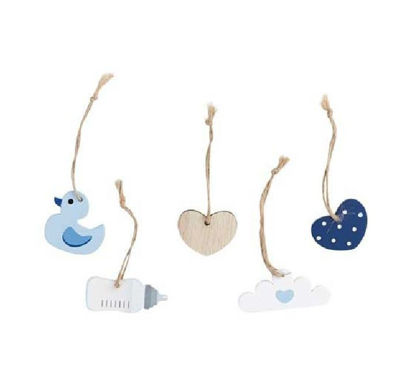 Picture of BLUE WOODEN TAGS (Pack of 5)