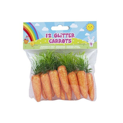 Picture of 5CM POLYFOAM GLITTER CARROTS (Pack of 12)