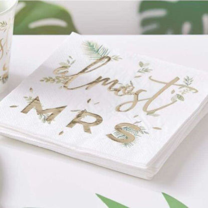 Picture of Botanical Hen Party Almost Mrs Paper Napkins - 33cm