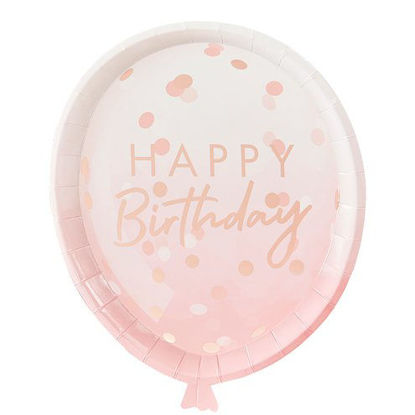 Picture of Rose Gold Balloon Paper Plates