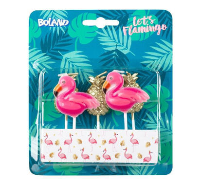 Picture of FLAMINGO/PINEAPPLE ON STICK CANDLES (Pack of 5)