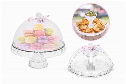 Picture of AFTERNOON CAKE STAND+DOME COVER 27CM