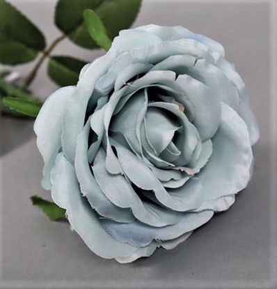 Picture of BLOOMING ROSE STEM 10CM ANTIQUE BLUE