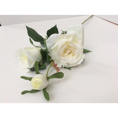 Picture of TRIPLE OPEN ROSE SPRAY IVORY