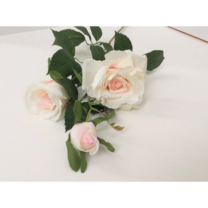 Picture of TRIPLE OPEN ROSE SPRAY PINK/CREAM