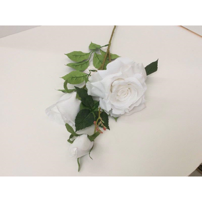 Picture of TRIPLE OPEN ROSE SPRAY WHITE