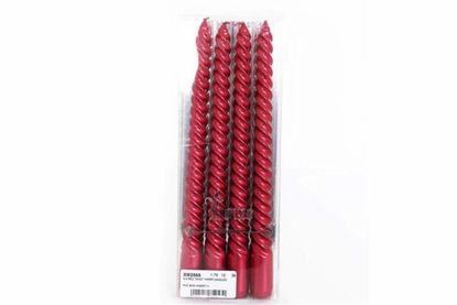 Picture of CANDLE TAPER TWIST 4 CANDLE RED