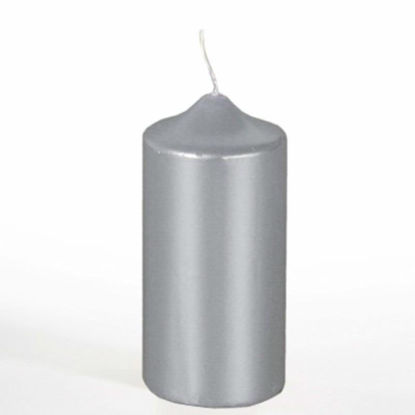 Picture of PAPSTAR PILLAR CANDLE SINGLE METALLIC SILVER