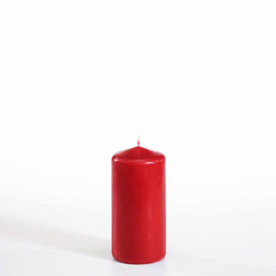 Picture of QUALITATSKERZE PILLAR CANDLE 5X10CM RED