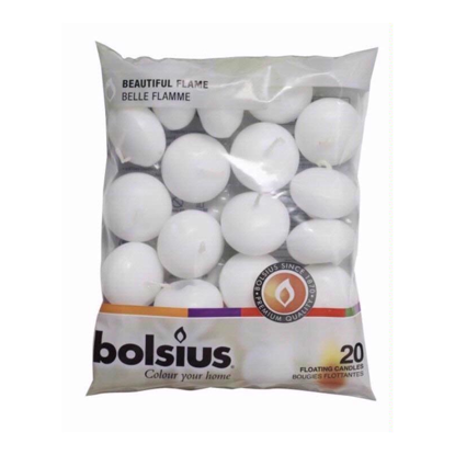 Picture of BOLSIUS 20 FLOATING TEALIGHTS WHITE