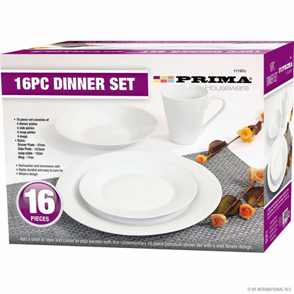 Picture of PRIMA DINNER SET 16PCE WHITE