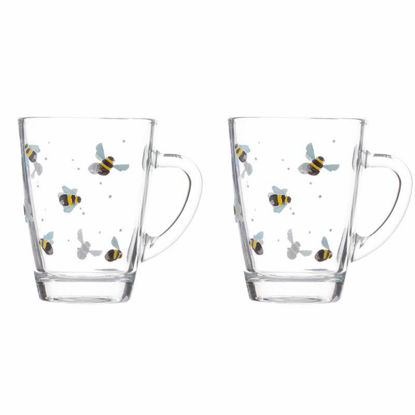 Picture of PRICE & KENSINGTON BEE GLASS MUGS 28CL SET2