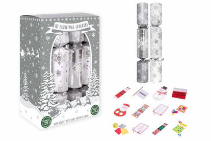 Picture of CHRISTMAS CRACKERS 10X12 IN SILVER SNOWFLAKE