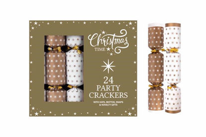Picture of CHRISTMAS CRACKERS 24X8 INCH PARTY BOX GOLD