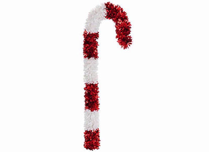 Picture of CANDY CANE TINSEL DECORATION 30 INCH
