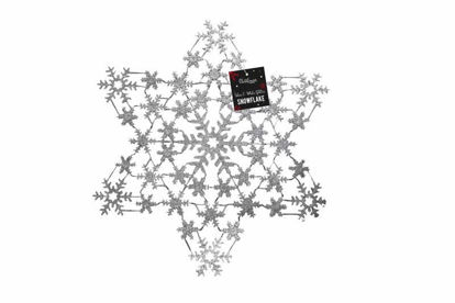 Picture of CHRISTMAS ACRYLIC SNOWFLAKE SILVER/WHITE 32CM