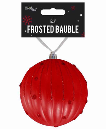 Picture of CHRISTMAS BAUBLE FROSTED RED
