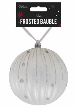 Picture of CHRISTMAS BAUBLE FROSTED SILVER