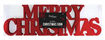 Picture of CHRISTMAS GLITTER SIGN RED
