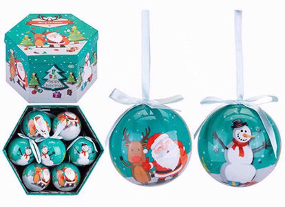Picture of DECOUPAGE BAUBLE BOX 14 CHRISTMAS CHARACTER