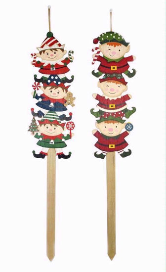 Picture of FESTIVE MAGIC GARDEN STAKE ELVES 90CM