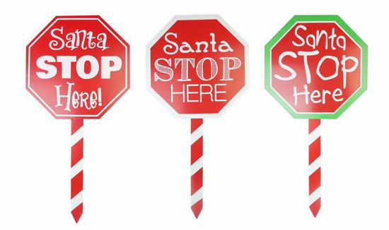 Picture of FESTIVE MAGIC GARDEN STAKE SANTA STOP 60CM