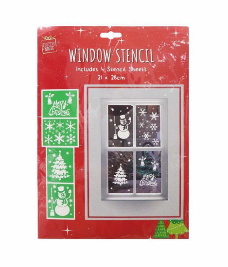 Picture of FESTIVE MAGIC STENCIL SNOW RE-USEABLE 4PC