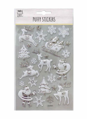 Picture of FESTIVE MAGIC STICKERS PUFFY WHITE/SILVER