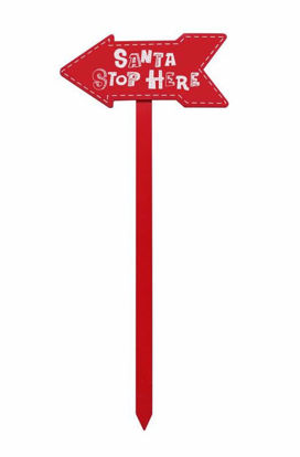 Picture of FESTIVE MAGIC YARD STAKE SANTA STOP ARROW