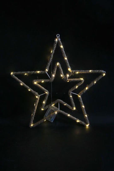 Picture of LED B/O ROPE DOUBLE STARS 45X45CM