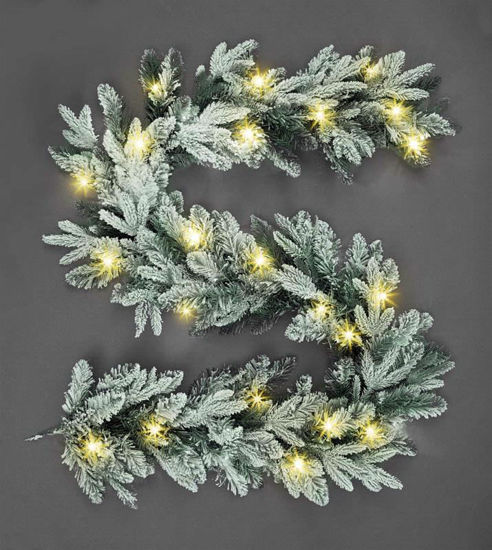 Picture of PRELIT SNOW GARLAND 2M