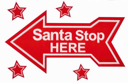 Picture of PREMIER WINDOW CLING SANTA STOP HERE