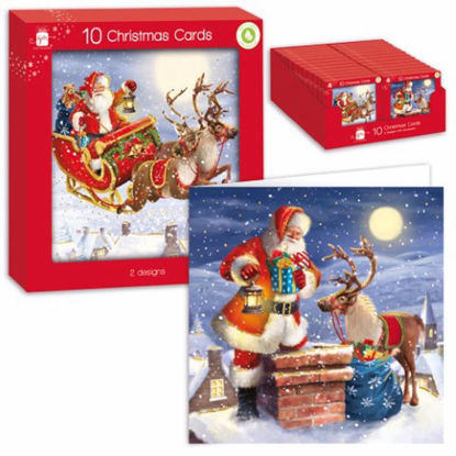 Picture of GIFTMAKER CARDS SQUARE 10 TRAD SANTA