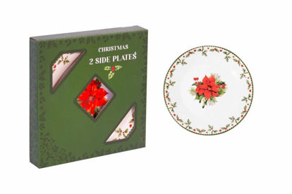 Picture of CHRISTMAS HOLLY SET OF 2 7.5INCH SIDE PLATES