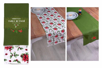 Picture of CHRISTMAS HOLLY TABLE RUNNER 35X230CM