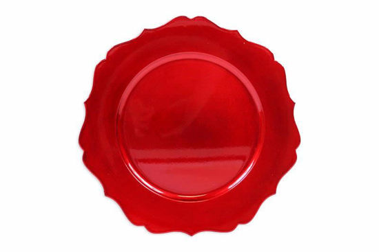 Picture of CHARGER PLATE 33CM SHAPED RED
