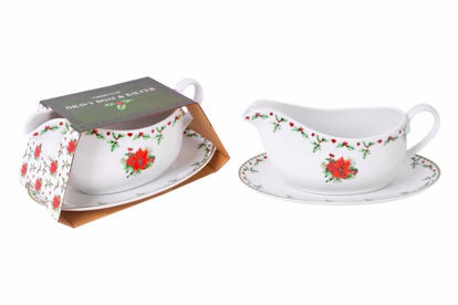 Picture of CHRISTMAS HOLLY GRAVY BOAT