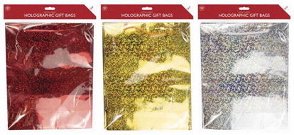 Picture of CHRISTMAS GIFT BAG HOLOGRAPHIC 2PC LARGE
