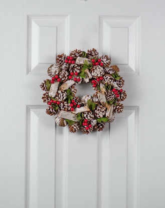 Picture of CHRISTMAS WREATH CONE FROSTED 30CM
