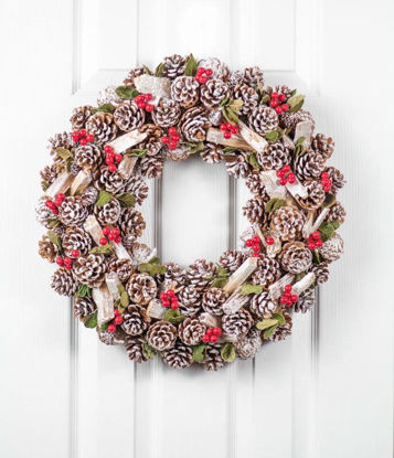 Picture of CHRISTMAS WREATH CONE FROSTED 48CM