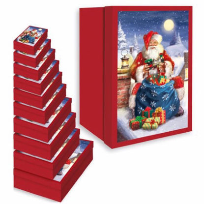 Picture of GIFTMAKER NEST 10 BOXES SANTA