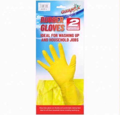 Picture of GLEAMAX 2 PAIRS WASHING UP GLOVES LARGE