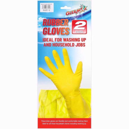 Picture of GLEAMAX 2 PAIRS WASHING UP GLOVES SMALL