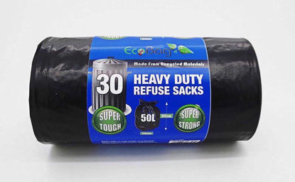 Picture of ECOBAG BLACK HEAVY DUTY 30 BAGS 50 LTR