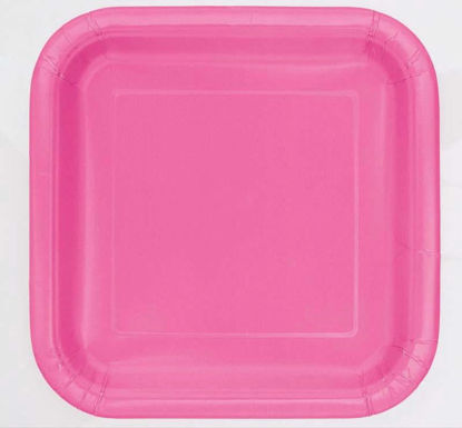 Picture of UNIQUE SQUARE 7IN HOT PINK 16 PLATES