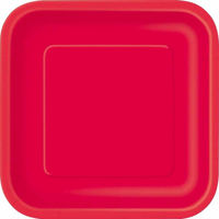 Picture of UNIQUE SQUARE 9IN RED 14 PLATES